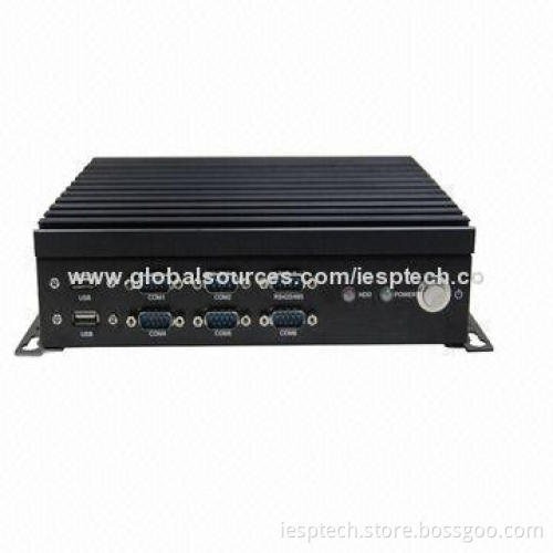 Fanless Industrial Computer, On-board 1GB Memory/N450 CPU, 4xCOM/6xUSB/2xGLAN, 12V DC-in